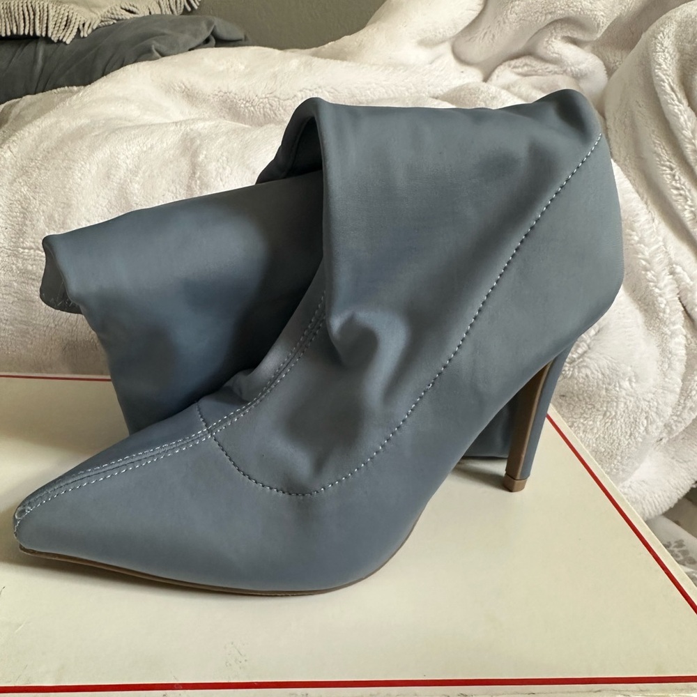 Fashion Nova Blue Over the Knee Boots with High Heel